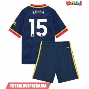Lacne Dětský Futbalové dres Arsenal Ezri Konsa #15 2026-27 Krátky Rukáv - Preč (+ trenírky)
